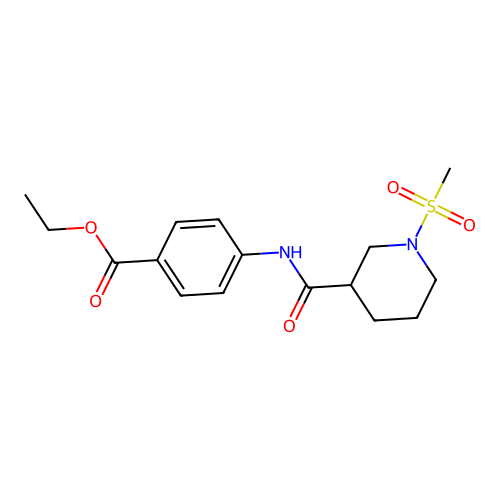 Ethyl 4-(1-(methylsulfonyl)piperidine-3-carboxamido)benzoate structure