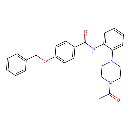 N-[2-(4-acetylpiperazin-1-yl)phenyl]-4-phenylmethoxybenzamide structure