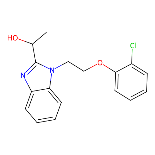 1-{1-[2-(2-chlorophenoxy)ethyl]-1H-benzimidazol-2-yl}ethanol structure