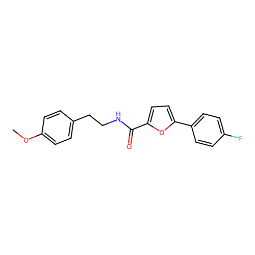 5-(4-fluorophenyl)-N-[2-(4-methoxyphenyl)ethyl]furan-2-carboxamide structure