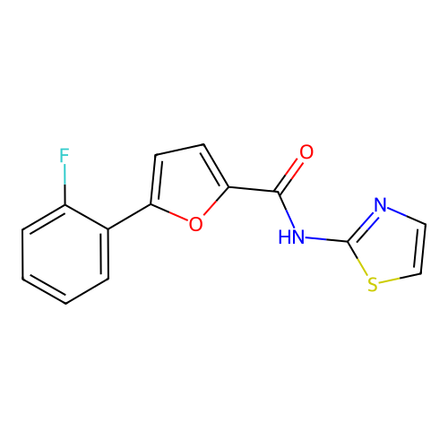 5-(2-fluorophenyl)-N-(1,3-thiazol-2-yl)furan-2-carboxamide structure