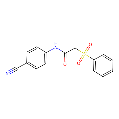 2-(benzenesulfonyl)-N-(4-cyanophenyl)acetamide structure