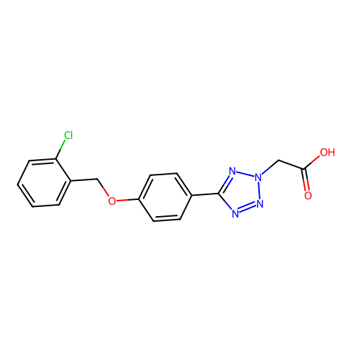2-[5-[4-[(2-chlorophenyl)methoxy]phenyl]tetrazol-2-yl]acetic Acid structure
