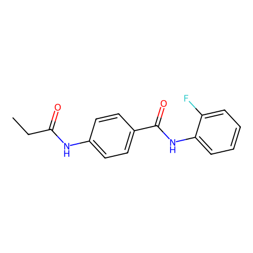 N-(2-fluorophenyl)-4-(propanoylamino)benzamide structure