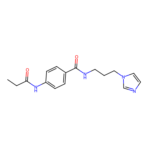 N-(3-imidazol-1-ylpropyl)-4-(propanoylamino)benzamide structure