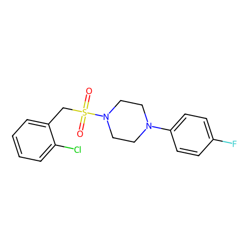 1-[(2-Chlorophenyl)methylsulfonyl]-4-(4-fluorophenyl)piperazine structure