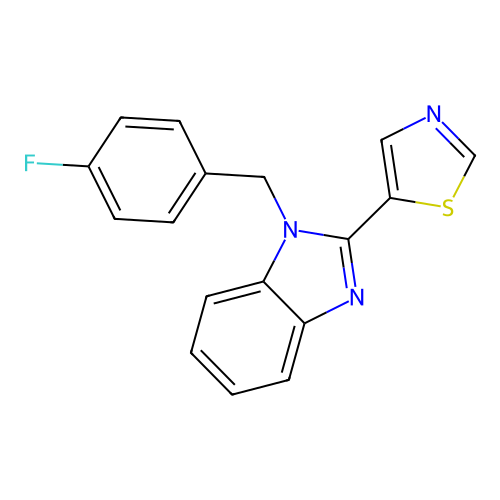 1-(4-fluorobenzyl)-2-(1,3-thiazol-5-yl)-1H-benzimidazole structure