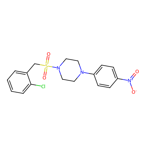 1-[(2-Chlorobenzyl)sulfonyl]-4-(4-nitrophenyl)piperazine structure