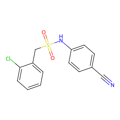 1-(2-chlorophenyl)-N-(4-cyanophenyl)methanesulfonamide structure