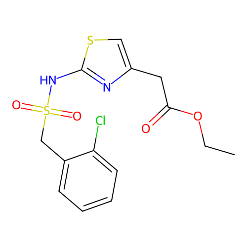 Ethyl (2-{[(2-chlorobenzyl)sulfonyl]amino}-1,3-thiazol-4-yl)acetate structure