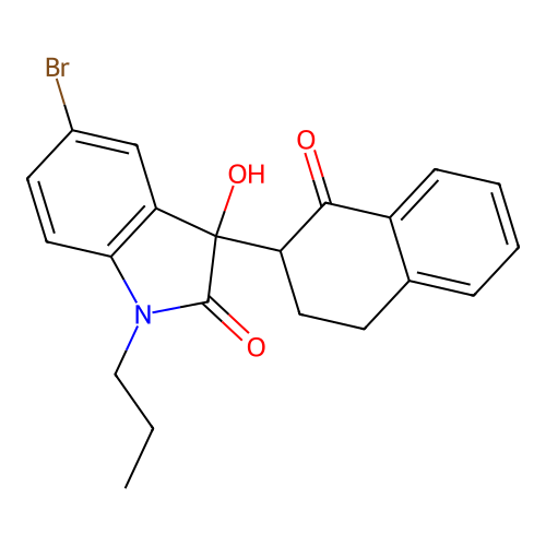 5-bromo-3-hydroxy-3-(1-oxo-3,4-dihydro-2H-naphthalen-2-yl)-1-propylindol-2-one structure