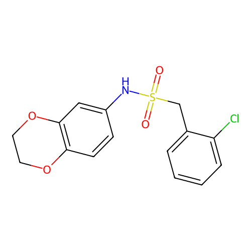 1-(2-chlorophenyl)-N-(2,3-dihydro-1,4-benzodioxin-6-yl)methanesulfonamide structure