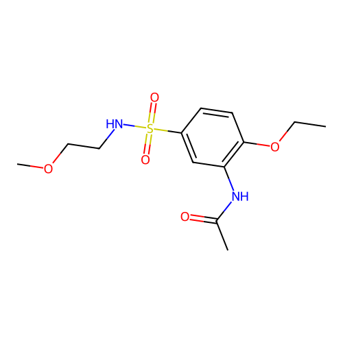 N-{2-ethoxy-5-[(2-methoxyethyl)sulfamoyl]phenyl}acetamide structure