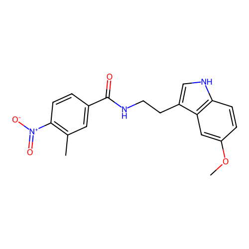 N-[2-(5-methoxy-1H-indol-3-yl)ethyl]-3-methyl-4-nitrobenzamide structure