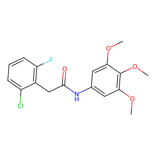 2-(2-chloro-6-fluorophenyl)-N-(3,4,5-trimethoxyphenyl)acetamide structure