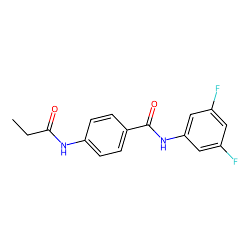N-(3,5-difluorophenyl)-4-(propanoylamino)benzamide structure