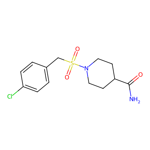 1-[(4-Chlorobenzyl)sulfonyl]piperidine-4-carboxamide structure