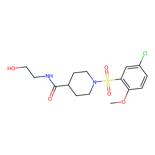 1-(5-chloro-2-methoxyphenyl)sulfonyl-N-(2-hydroxyethyl)piperidine-4-carboxamide structure