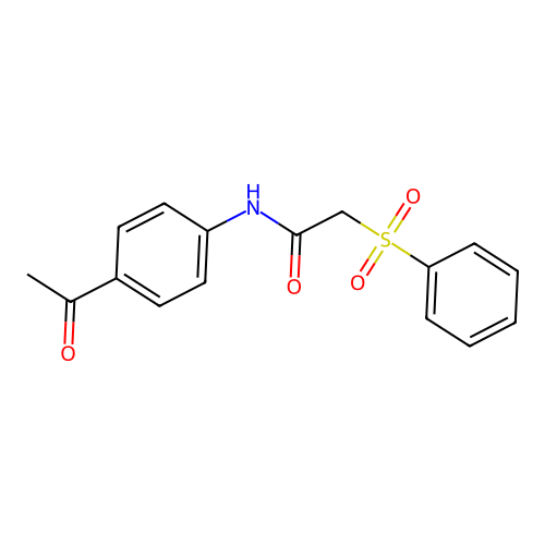 N-(4-acetylphenyl)-2-(benzenesulfonyl)acetamide structure