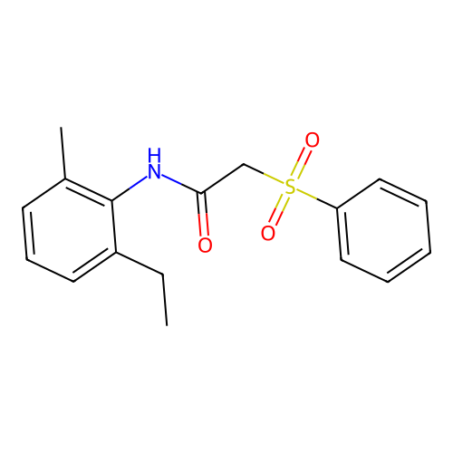 N-(2-ethyl-6-methylphenyl)-2-(phenylsulfonyl)acetamide structure