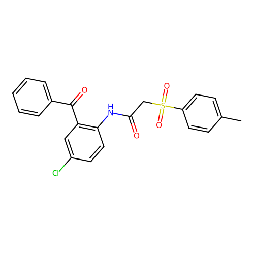 N-[4-chloro-2-(phenylcarbonyl)phenyl]-2-[(4-methylphenyl)sulfonyl]acetamide structure
