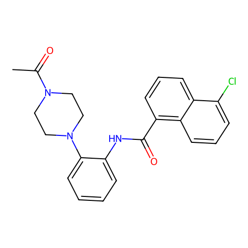 N-[2-(4-acetylpiperazin-1-yl)phenyl]-5-chloronaphthalene-1-carboxamide structure
