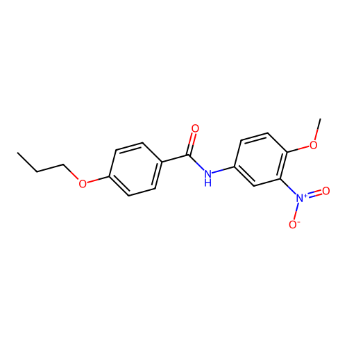 N-(4-methoxy-3-nitrophenyl)-4-propoxybenzamide structure