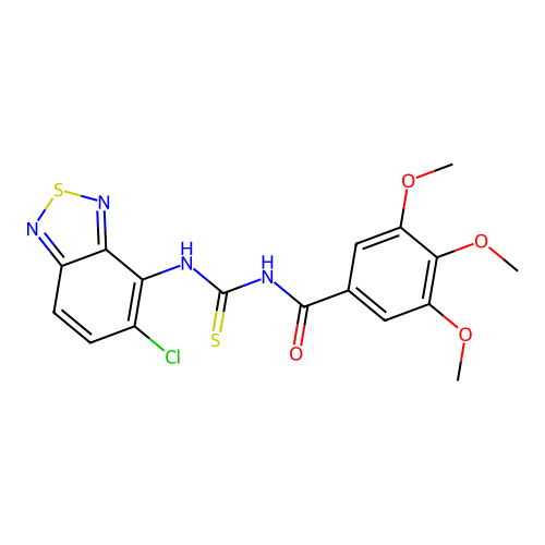 N-[(5-chloro-2,1,3-benzothiadiazol-4-yl)carbamothioyl]-3,4,5-trimethoxybenzamide structure