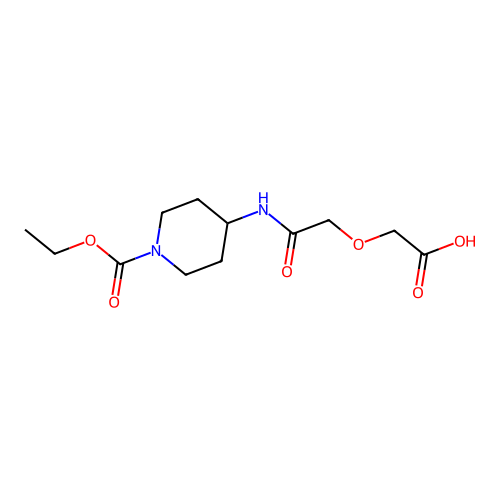 (2-{[1-(Ethoxycarbonyl)piperidin-4-yl]amino}-2-oxoethoxy)acetic acid structure