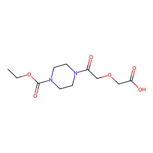 {2-[4-(Ethoxycarbonyl)-1-piperazinyl]-2-oxoethoxy}acetic acid structure