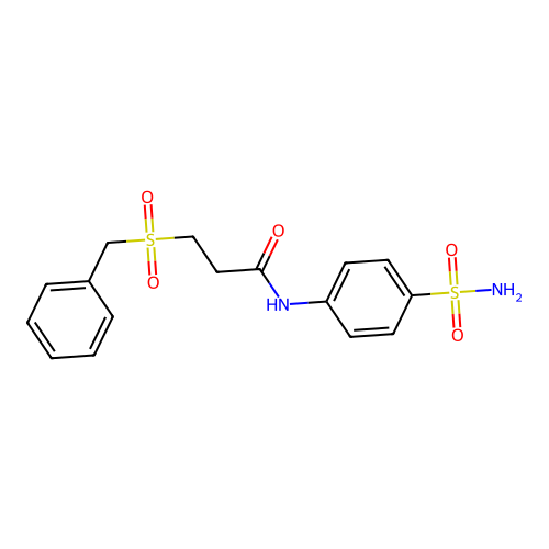 3-(benzylsulfonyl)-N-(4-sulfamoylphenyl)propanamide structure