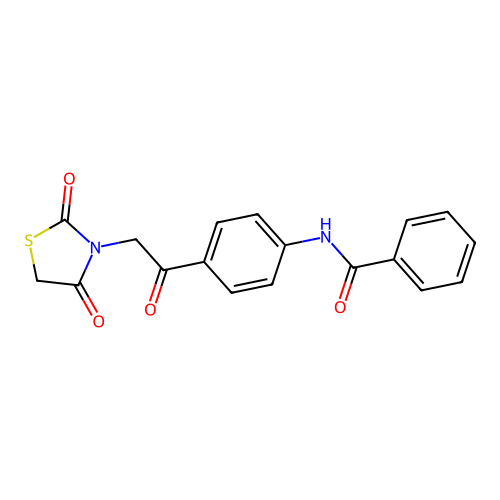 N-(4-(2-(2,4-dioxothiazolidin-3-yl)acetyl)phenyl)benzamide structure