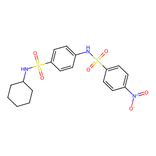 N-cyclohexyl-4-[(4-nitrophenyl)sulfonylamino]benzenesulfonamide structure