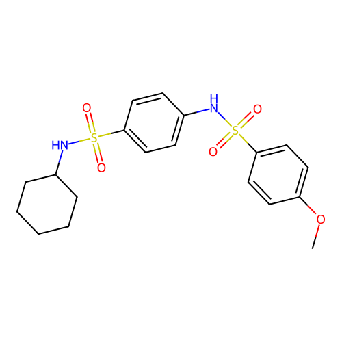 N-cyclohexyl-4-[(4-methoxyphenyl)sulfonylamino]benzenesulfonamide structure