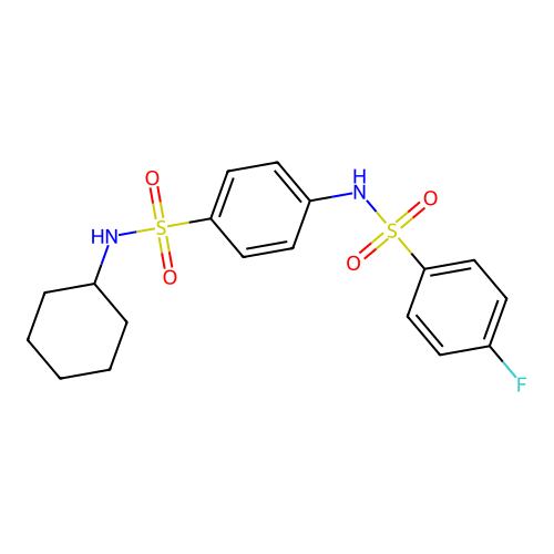 N-cyclohexyl-4-[(4-fluorophenyl)sulfonylamino]benzenesulfonamide structure