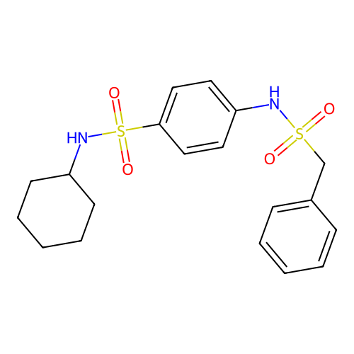 4-(benzylsulfonylamino)-N-cyclohexylbenzenesulfonamide structure