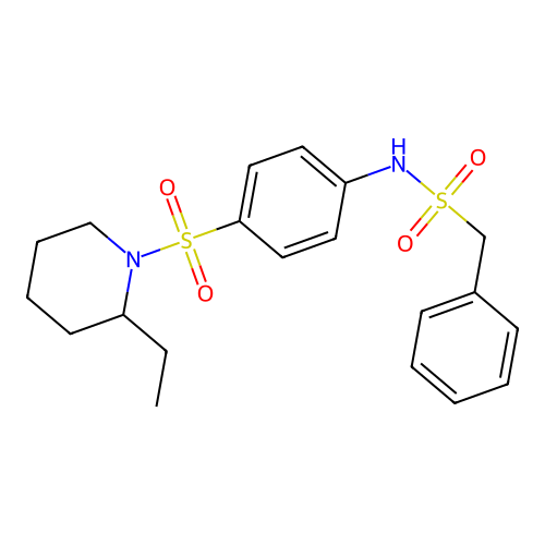 N-{4-[(2-ethylpiperidin-1-yl)sulfonyl]phenyl}-1-phenylmethanesulfonamide structure