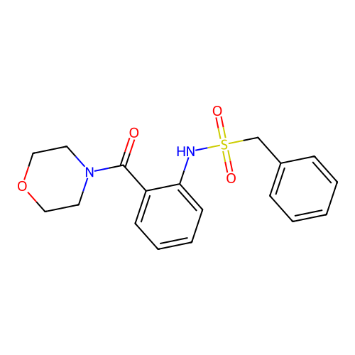 N-[2-(morpholine-4-carbonyl)phenyl]-1-phenylmethanesulfonamide structure