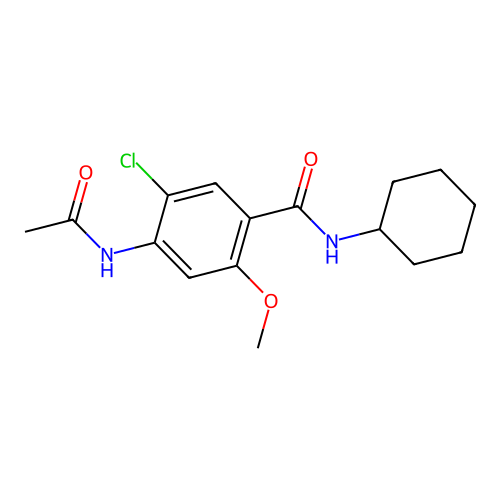 4-acetamido-5-chloro-N-cyclohexyl-2-methoxybenzamide structure