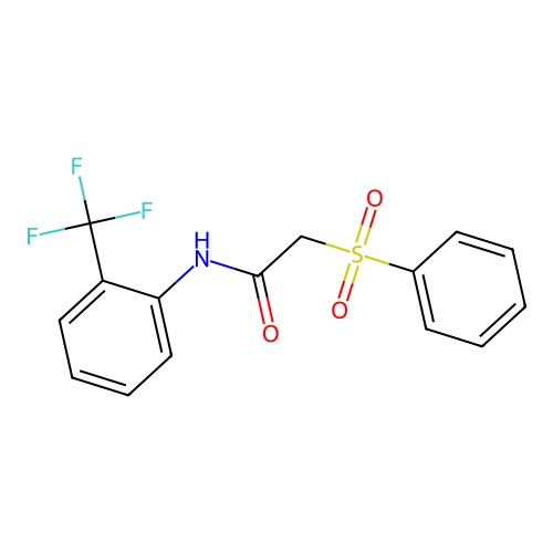 2-(phenylsulfonyl)-N-[2-(trifluoromethyl)phenyl]acetamide structure