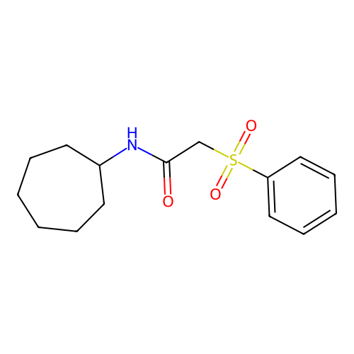 2-(benzenesulfonyl)-N-cycloheptylacetamide structure