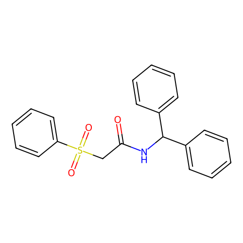 2-(benzenesulfonyl)-N-benzhydrylacetamide structure