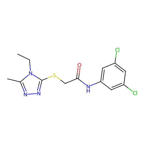 N-(3,5-dichlorophenyl)-2-[(4-ethyl-5-methyl-1,2,4-triazol-3-yl)sulfanyl]acetamide structure