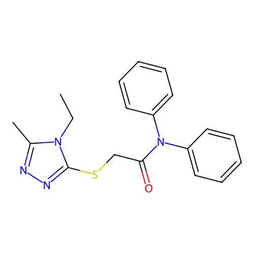 2-[(4-ethyl-5-methyl-1,2,4-triazol-3-yl)sulfanyl]-N,N-diphenylacetamide structure