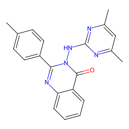 3-[(4,6-dimethylpyrimidin-2-yl)amino]-2-(4-methylphenyl)quinazolin-4(3H)-one structure