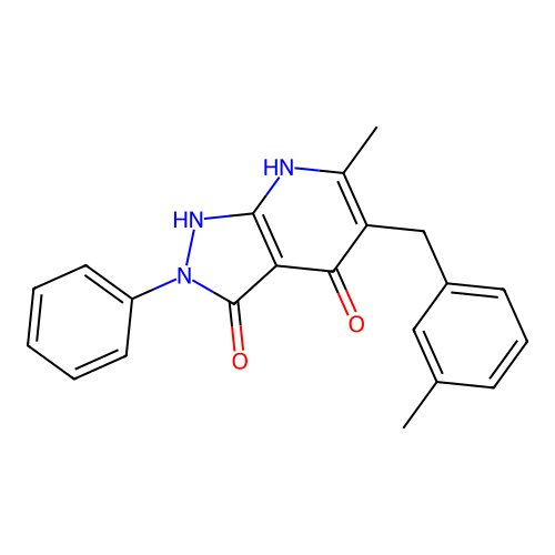 6-methyl-5-(3-methylbenzyl)-2-phenyl-1H-pyrazolo[3,4-b]pyridine-3,4(2H,7H)-dione structure