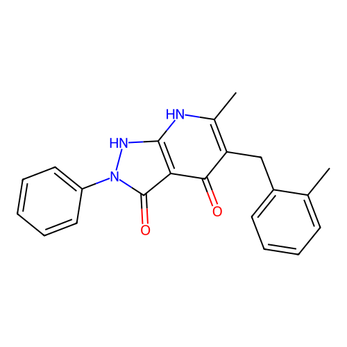 6-methyl-5-(2-methylbenzyl)-2-phenyl-1H-pyrazolo[3,4-b]pyridine-3,4(2H,7H)-dione structure