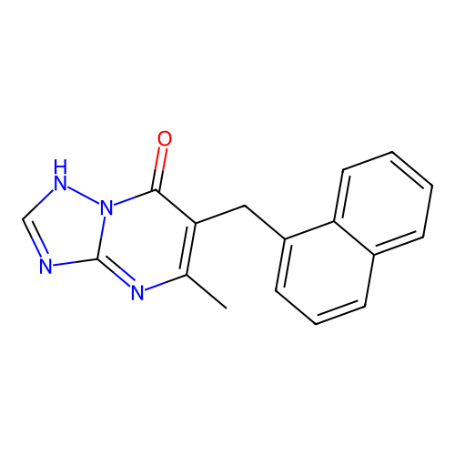5-methyl-6-(1-naphthylmethyl)[1,2,4]triazolo[1,5-a]pyrimidin-7(4H)-one structure