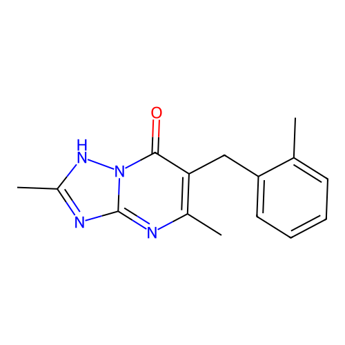 2,5-dimethyl-6-(2-methylbenzyl)[1,2,4]triazolo[1,5-a]pyrimidin-7(4H)-one structure