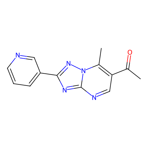 1-[7-Methyl-2-(pyridin-3-yl)[1,2,4]triazolo[1,5-a]pyrimidin-6-yl]ethanone structure